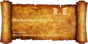 Manheimer Betti névjegykártya